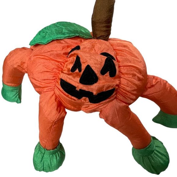 International Silver Co Vintage Smiling Pumpkin Jack O Lantern Nylon Halloween - Picture 8 of 9